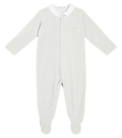 Bonpoint Baby Tilouan Cotton Velvet Onesie In Grey