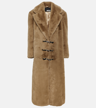 Rotate Birger Christensen Faux Fur Coat In Beige