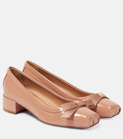 Christian Louboutin Mamaflirt Patent Leather Pumps In Beige