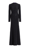 RALPH LAUREN EMBELLISHED CABLE-KNIT WOOL-CASHMERE SWEATER GOWN