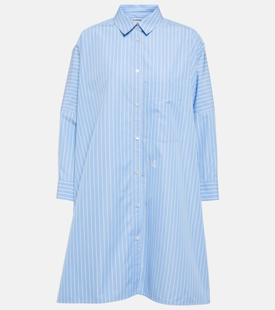 JIL SANDER STRIPED COTTON POPLIN SHIRT