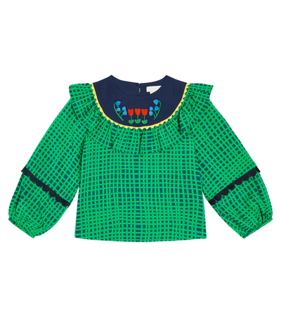Stella Mccartney Kids' Striped Embroidered Top In Multicoloured