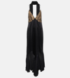 KHAITE CANDITA LACE-TRIMMED SILK MAXI DRESS