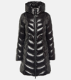Moncler Marus Long Nylon Down Jacket In Black