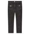 Versace La Medusa Embellished Straight Jeans In Black