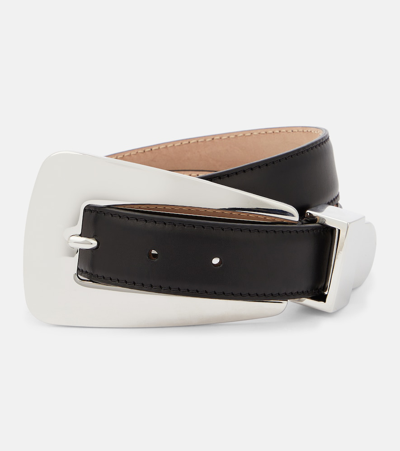 Khaite Lucca Leather Belt In Black