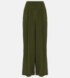 Co Carrot Multi-pleated Straight-leg Ankle Trousers In Green