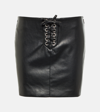 Rotate Birger Christensen Lace-up Faux Leather Mini Skirt In Black