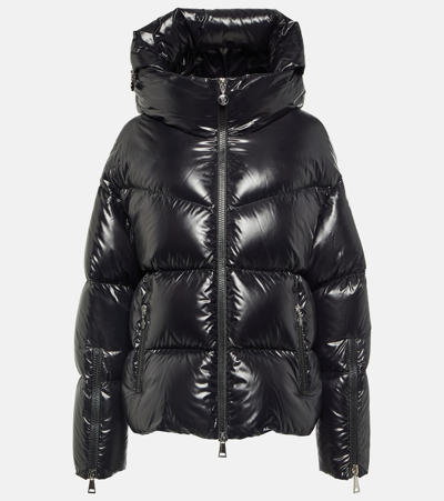 Moncler Huppe Appliquéd Quilted Padded Hooded Shell Down Jacket In Black