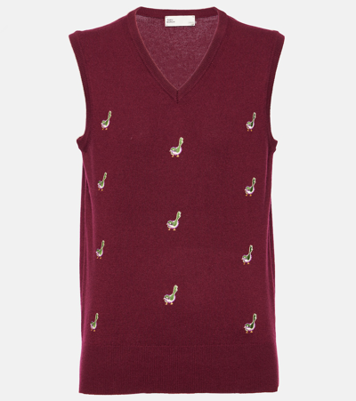 Tory Sport Tory Burch Cashmere V-neck Sweater Vest In Winetasting