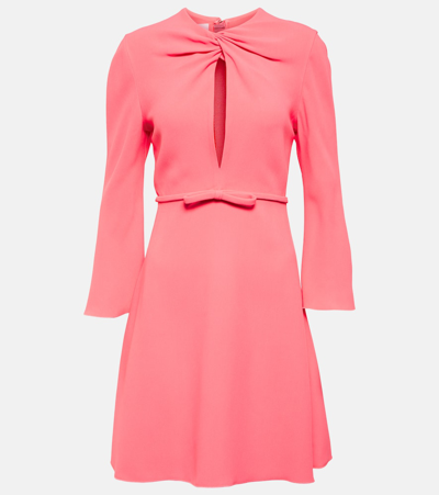 Giambattista Valli Bow-detail Crêpe Minidress In Pink