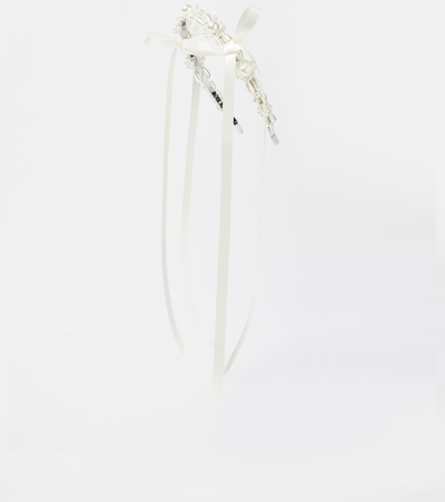 Simone Rocha Bow-detail Faux Pearl Headband In White
