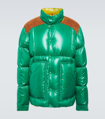 Moncler Ain Recycled Shiny Tech Down Jacket In Green