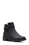 Clarks Maye Strap Womens Leather Ankle Booties In Black Leather