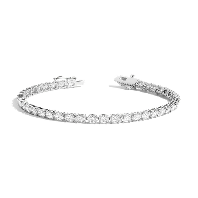 Aurate New York Horizontal Oval Diamond Tennis Bracelet In White