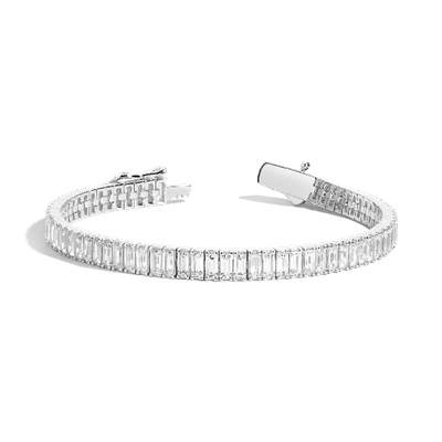 Aurate New York Baguette Diamond Tennis Bracelet - 12ct In White