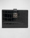 GIVENCHY SMALL 4G BIFOLD WALLET IN CROC-EMBOSSED LEATHER