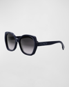 Fendi The  Lettering 57mm Gradient Butterfly Sunglasses In Sblu/smk