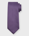 Isaia Men's Geometric Silk Tie In Medium Pur