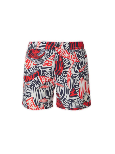 Moncler Allover Printed Swim Shorts In Multi