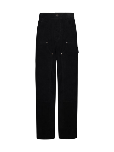 We11 Done Eyelet-detail Panelled Bootcut Trousers In Black