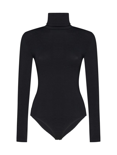 Wolford Roll-neck Long-sleeve Bodysuit In Black