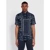 NEW IN MARCUS SS BD PRINT SHIRT IN TRUE NAVY