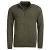 Barbour Holden Wool Tartan Trim Regular Fit Quarter Zip Mock Neck Sweater In Green