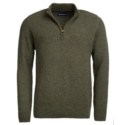 Barbour Tisbury Half Zip Sweater In Dark Seaweed