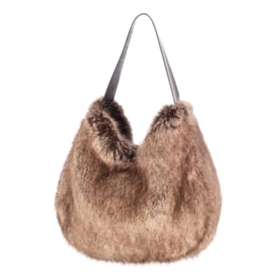 Helen Moore Truffle Luxury Faux Fur Slouch Bag