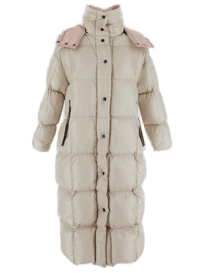 Moncler Padded Down Coat In Neutrals
