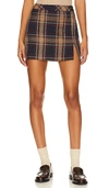 Steve Madden Cameron Plaid Miniskirt In Navy Plaid
