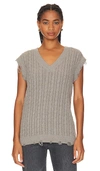 Steve Madden Aiden Sweater Vest In Heather Grey