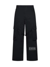 44 Label Group Black And White Cotton Cargo Pants In Black