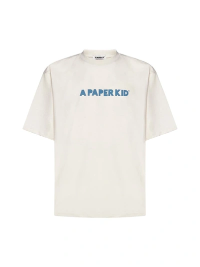 A Paper Kid Logo-print Crew-neck T-shirt In White