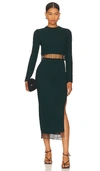 Saylor Bexley Dress In : Black Forest Green
