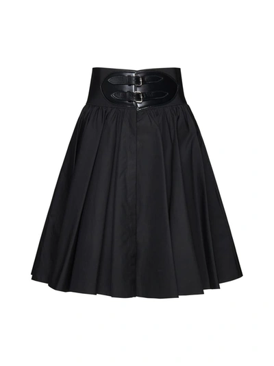 Alaïa Alaia Cotton Flared Skirt In Black