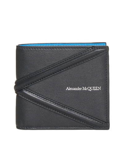 Alexander Mcqueen Logo-plaque Wallet In Black