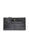 Alexander Mcqueen Skull Embossed Zipped Wallet In Black