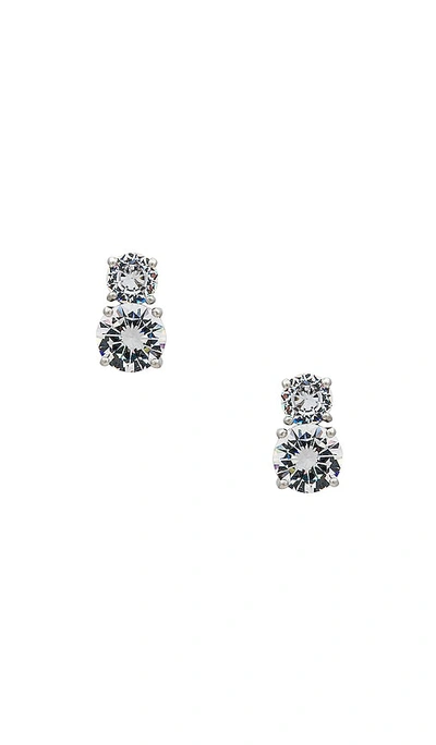 Shashi Double Solitaire Stud In Silver