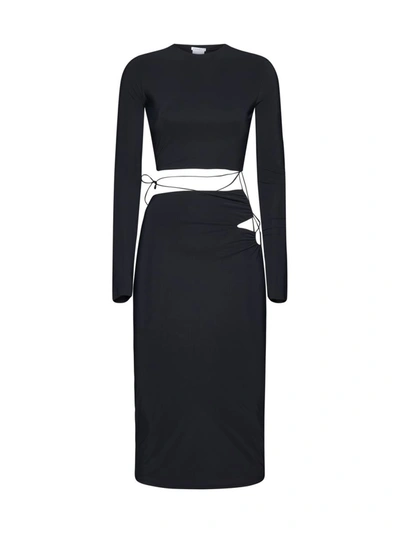 Amazuìn Aghate Cut-out Midi Dress In Deep Black