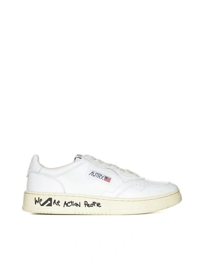 Autry Action Slogan-print Sneakers In White
