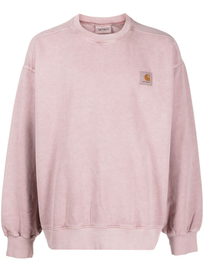 Carhartt Vista Logo-patch Cotton Sweatshirt In Pink &amp; Purple