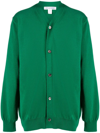 Comme Des Garçons Wool V-neck Cardigan Long Sleeves In Green