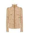 Dolce & Gabbana Blouse In Logoed Floral Lace In Beige