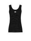 Dolce & Gabbana Logo-plaque U-neck Tank Top In Black