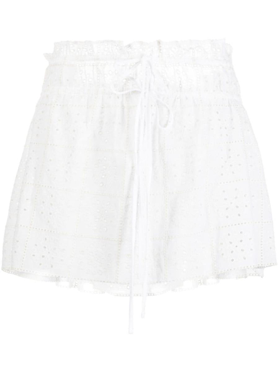 Ganni White Broderie Anglaise Mini Skirt