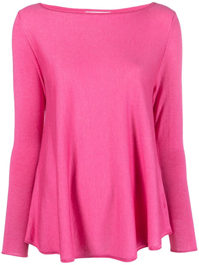 Snobby Sheep Long-sleeve Knitted Top In Fuchsia