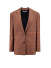Stella Mccartney Plaid Scultped Blazer Jacket In Brown