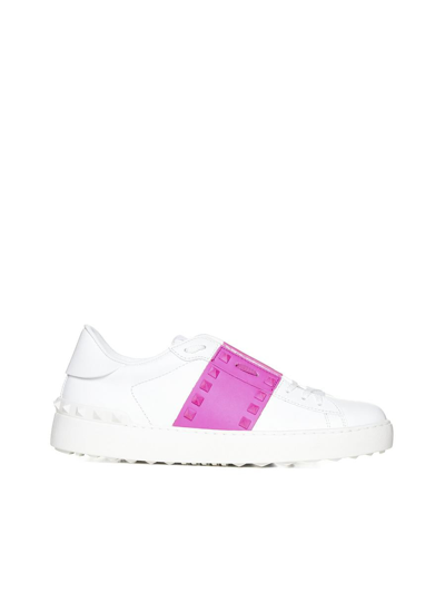 Valentino Garavani Sneakers In Bianco/pink Pp/bianco
